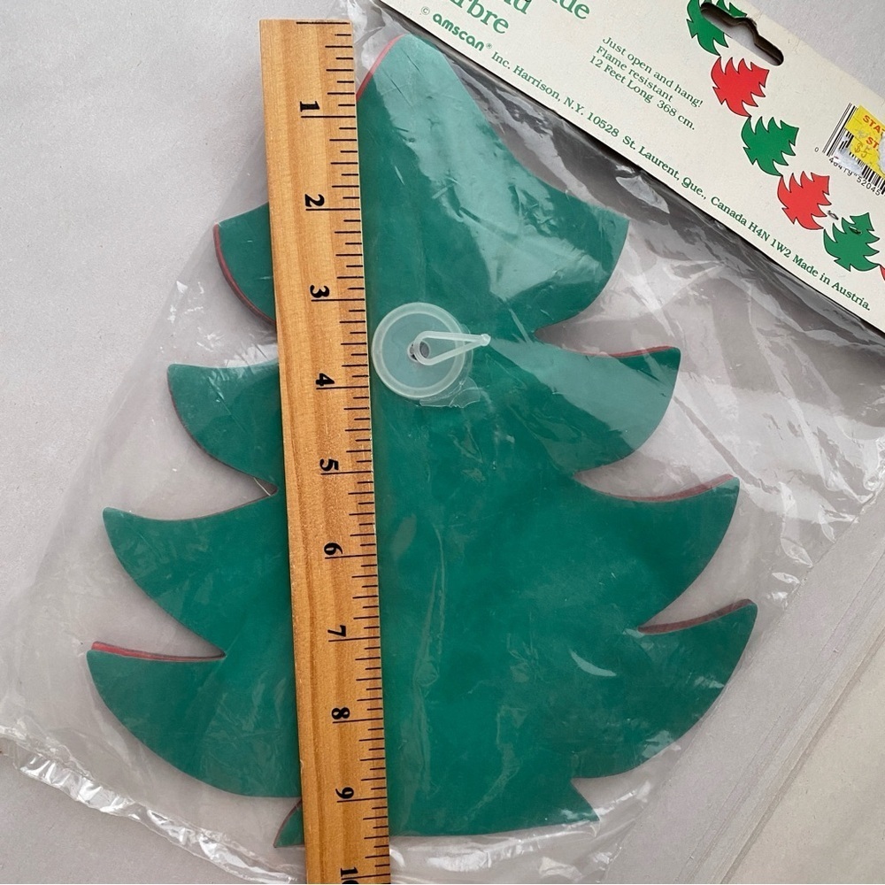 NOS Vintage AMSCAN Paper Tree Garland Holiday Christmas New - Picture 5 of 5